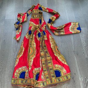 Shenbolen African dashiki maxi infinity dress